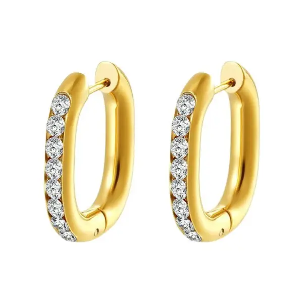 Wholesale 201 Stainless Steel Geometric Electroplated 18K Real Gold Plated Simple Style Waterproof Non Tarnish Earrings