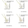 Wholesale Copper 18K Gold Plated Simple Style Classic Style Inlay Letter Letter Shell Zircon Pendant Necklace
