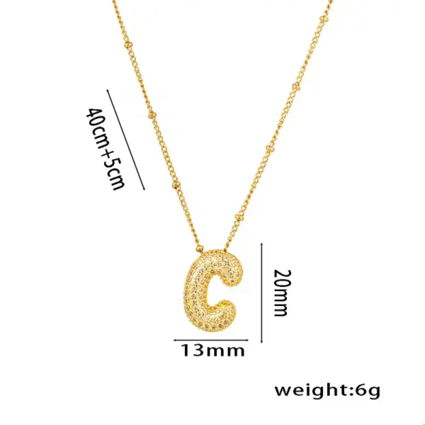 Wholesale Titanium Steel Copper 18K Gold Plated Casual Simple Style Inlay Letter Zircon Pendant Necklace