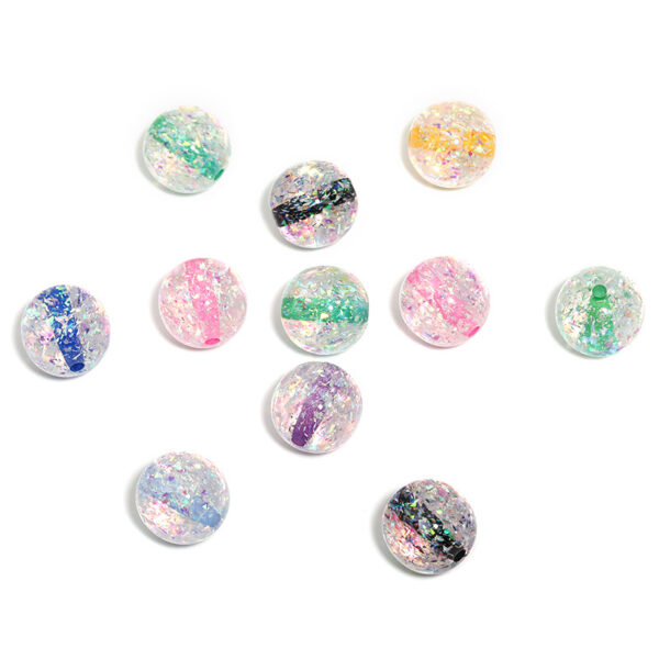 Wholesale 16mm love pottery gold foil round beads color sequins dyed core beaded diy jewelry accessories mobile phone chain beads