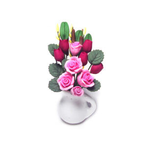 Big red rose small mouth pot flower