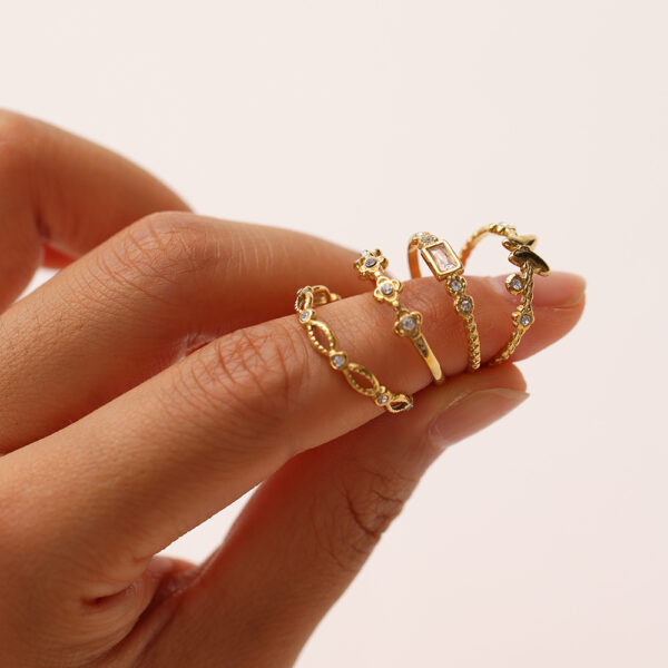 Wholesale Diamond butterfly open titanium steel ring