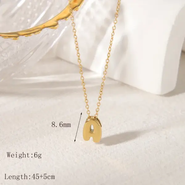 Wholesale Jewelry Simple Style Commute Letter 304 Stainless Steel 18K Gold Plated Pendant Necklace