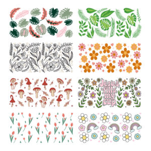 Wholesale green plants 16oz Cup UV DTF Wraps