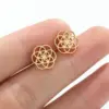 PVD Coated Real Gold Plated Flower Stainless Steel Fashion Waterproof Non Tarnish Ear Studs