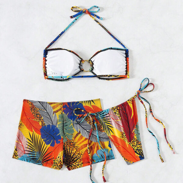 Wholesale 2025 European and American New Bikini Three-Piece Swimsuit Cross-Border Amazon Boxer Briefs Lace-Up Beach Fake Swimsuit