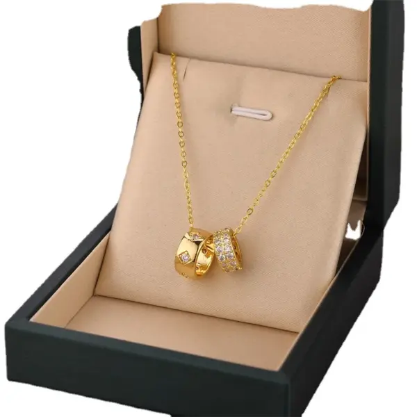 Wholesale Real Gold Plated Round 304 Stainless Steel Fashion Waterproof Non Tarnish Necklace