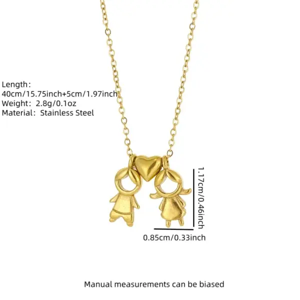 304 Stainless Steel Human Heart Shape Lock PVD Coated 18K Gold Plated Elegant Wedding Vacation O-shaped Chain Lobster Trigger Clasp Closure Gold Pendant Necklace