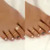 Wholesale Vacation Simple Style Flower Bow Knot Copper Enamel Plating Inlay Zircon 18k Gold Plated Women's Toe Rings