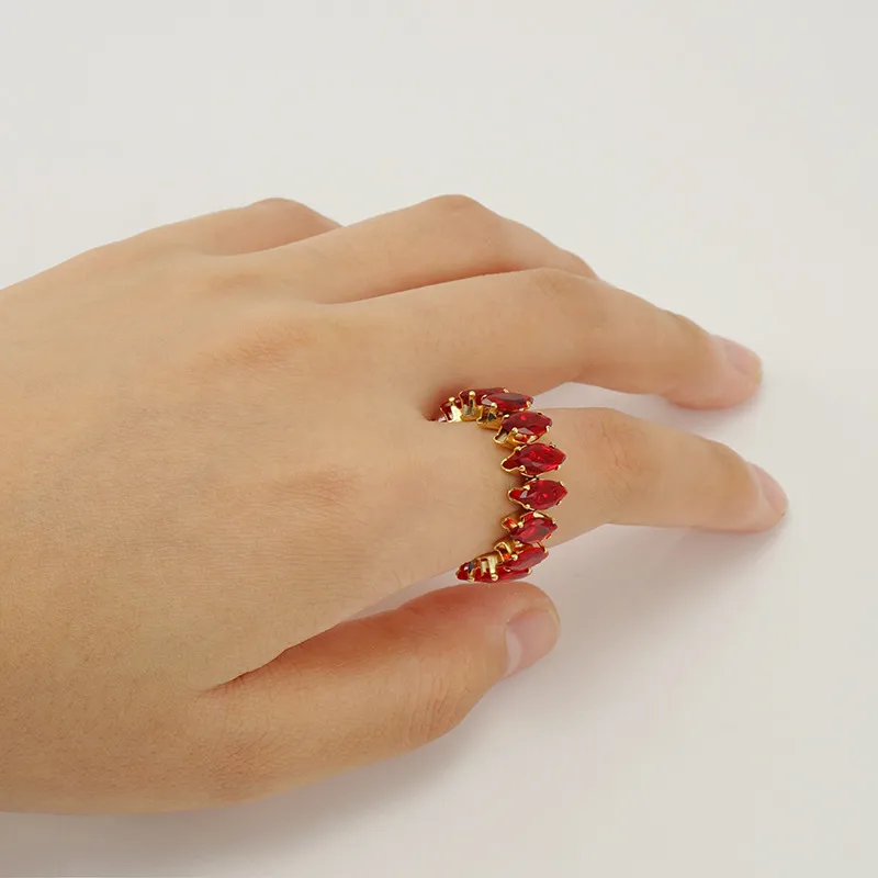 Wholesale Fashion Horse Eye Stainless Steel Open Ring Inlay Zircon Stainless Steel Rings