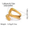 Wholesale PVD Coated Real Gold Plated 18K Gold Geometric 304 Stainless Steel IG Style Minimalist Design Simple Style Waterproof Non Tarnish Open Rings
