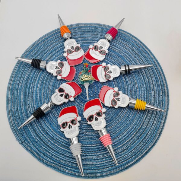 oly-23420e9bf2920c3ced7cb335f25048fa Wholesale Christmas wine stopper, Christmas skull corkscrew, fruit fork wine bottle stopper