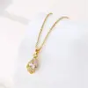 Water Plating Vacuum Plating Real Gold Plated 18K Gold Flower Dragonfly Butterfly 304 Stainless Steel Titanium Steel Simple Style Waterproof Non Tarnish 201 Stainless Steel Pendant Necklace