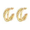 Wholesale PVD Coated 18K Gold Real Gold Plated Geometric 304 Stainless Steel Fashion Waterproof Non Tarnish Ear Studs