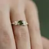 Wholesale Fashion Emerald Diamond Copper Ring Wedding Ring Women's Engagement Jewelry