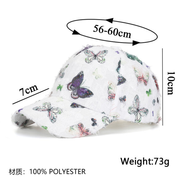 Wholesale Ethnic Style Hat Women's Summer Sun Hat Travel Shopping Butterfly Printed Hard Top Baseball Cap B1157