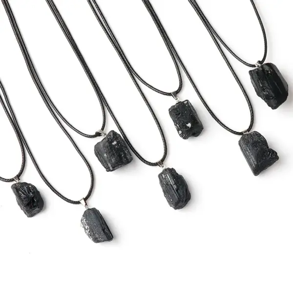 Natural Black Tourmaline Original Stone Pendant Irregular Pendant With Shape Tourmaline Ore Specimen Necklace Manufacturers