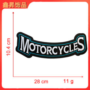 Heated hot melt glue *blue*letters*motorcycles*height 10.4*28cm