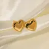 Wholesale PVD Coated 18K Gold Plated Heart Shape Stainless Steel Vintage Style Waterproof Non Tarnish Ear Studs
