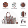 Wholesale Ready-Made Cross-Border Ethnic Style Canvas Bag, Mother-In-Law Bag, Tote Bag, Four-Piece Set, Bohemian Style Portable Large-Capacity Bag