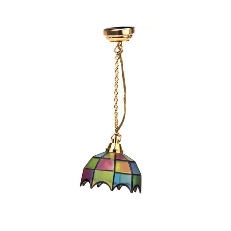 Wholesale LED 1:12 DOLLHOUSE aessories DOLLHOUSE chandelier will light without wer sply LED light tole switch