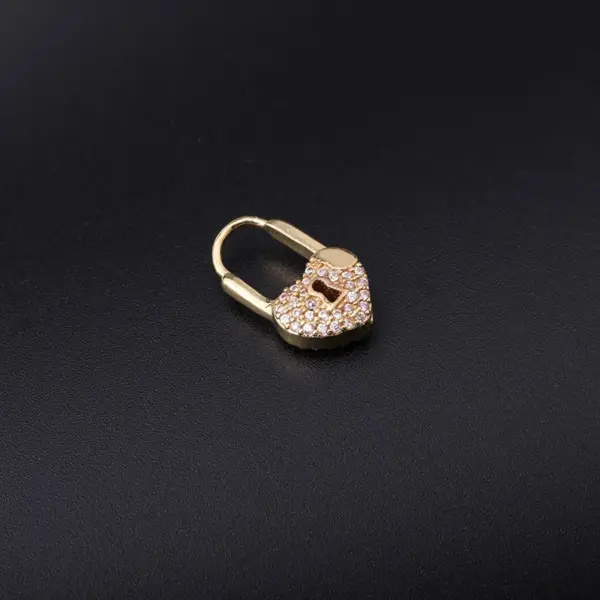 Ear Cartilage Rings & Studs Fashion Heart Copper Plating Artificial Gemstones