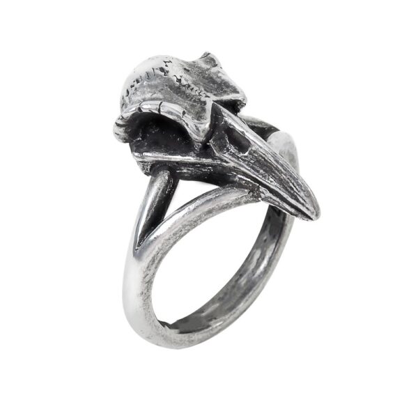 Wholesale Punk-style domineering crow skull open ring