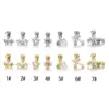 Fashion Heart Shape Flower Stainless Steel Plating Inlay Zircon Ear Studs 1 Piece