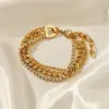 Wholesale Fashion Geometric 304 Stainless Steel Rhinestones Stainless Steel Bracelets In Bulk