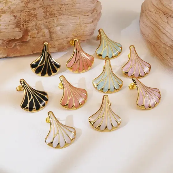 Wholesale 304 Stainless Steel Plastic Geometric Electroplating Acrylic Imitation Gold Vintage Style Luxurious French Style Inlay Ear Studs