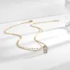 Wholesale Vacuum Plating PVD Coated Real Gold Plated 18K Rectangle 304 Stainless Steel Simple Style Waterproof Non Tarnish Titanium Layered Necklaces