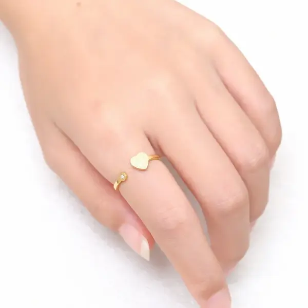 Wholesale Real Gold Plated Heart 304 Stainless Steel Fashion Waterproof Non Tarnish