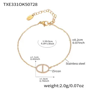 TXE331-Gold Bracelet 16 + 5cm