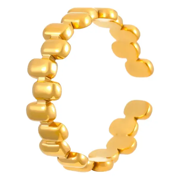 Wholesale Jewelry Simple Style Classic Style Commute Geometric 304 Stainless Steel 18K Gold Plated Open Rings