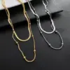 Vacuum Plating Real Gold Plated 18K Gold Gold Plating Silver Plated Geometric 304 Stainless Steel Fashion Waterproof Non Tarnish Titanium Steel Layered Necklaces
