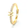 Wholesale Unisex Fashion Letter Copper Zircon Rings Plating Inlaid Zircon