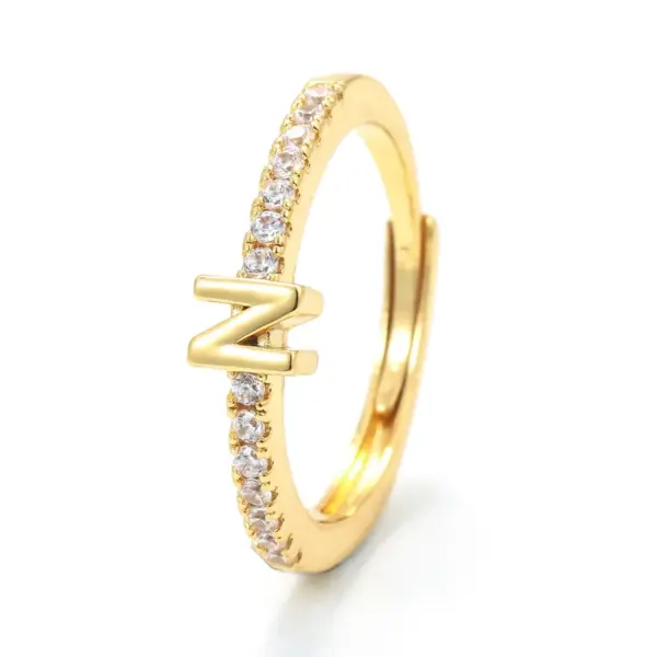 Wholesale Unisex Fashion Letter Copper Zircon Rings Plating Inlaid Zircon
