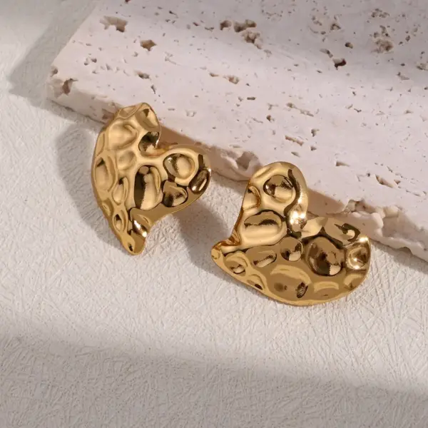 Electroplating Golden Plated Lips Red Heart 304 Stainless Steel Casual Simple Style Polishing Plating Earrings
