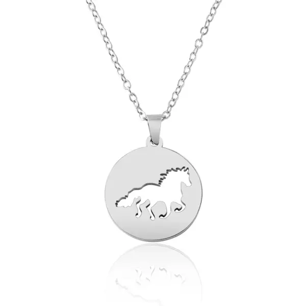 Wholesale Jewelry Simple Style Horse 304 Stainless Steel No Inlaid Hollow Out Stainless Steel Necklaces