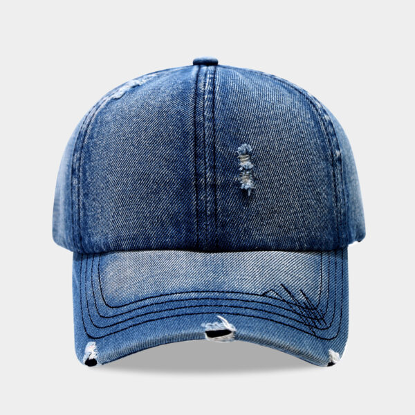 Wholesale Denim Baseball Cap for Women, New Fashion Retro Washed Distressed Baseball Cap, Sun Hat for All Seasons