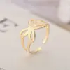 Wholesale Fashion Butterfly Titanium Steel Plating Open Ring