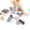 Wholesale 1 Pair Retro Geometric Natural Stone Plating Metal Drop Earrings