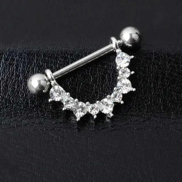 Nipple Rings & Studs Fashion U Shape Stainless Steel Plating Artificial Gemstones
