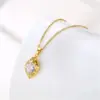 Wholesale Water Plating Vacuum Plating Real Gold Plated 18K Gold Four Leaf Clover Candy Fish 304 Stainless Steel Copper Retro Waterproof Non Tarnish Stainless Steel Pendant Necklace
