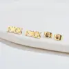 PVD Coated 18K Gold Real Gold Plated Letter 304 Stainless Steel Fashion Waterproof Non Tarnish Ear Studs