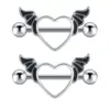 Wholesale Retro Angel Heart Shape Stainless Steel Plating Belly Ring 1 Piece