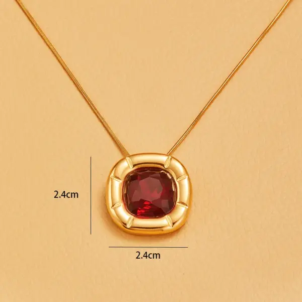 Wholesale 304 Stainless Steel Solid Color PVD Coated Zircon Golden Plated Luxurious Jewelry Set