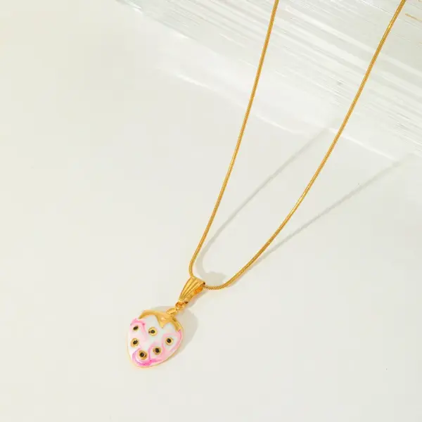 Wholesale Ion Plating (IP) 18K Gold Plated Geometric Heart Shape Flower 304 Stainless Steel Elegant Cute Pendant Necklace