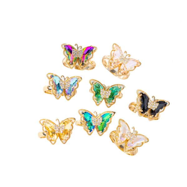 Wholesale Korean style sweet butterfly diamond ring for women ins trendy fashion personality light luxury niche design sense online celebrity ring