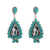 Wholesale Amazon Explosions Trend Turquoise Earrings European and American Creative Leopard Leather with Turquoise Exaggerated Niche Ear Jewelry